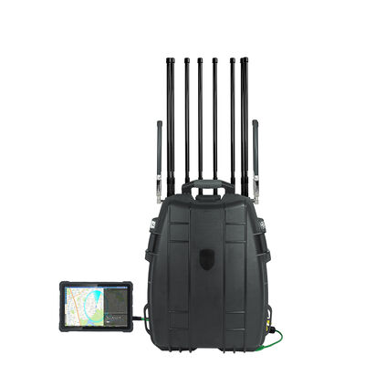 800-1500m Anti Drone Backpack With 100MHz-6GHz Detection 2.4G 5.2G 5.8G 380W